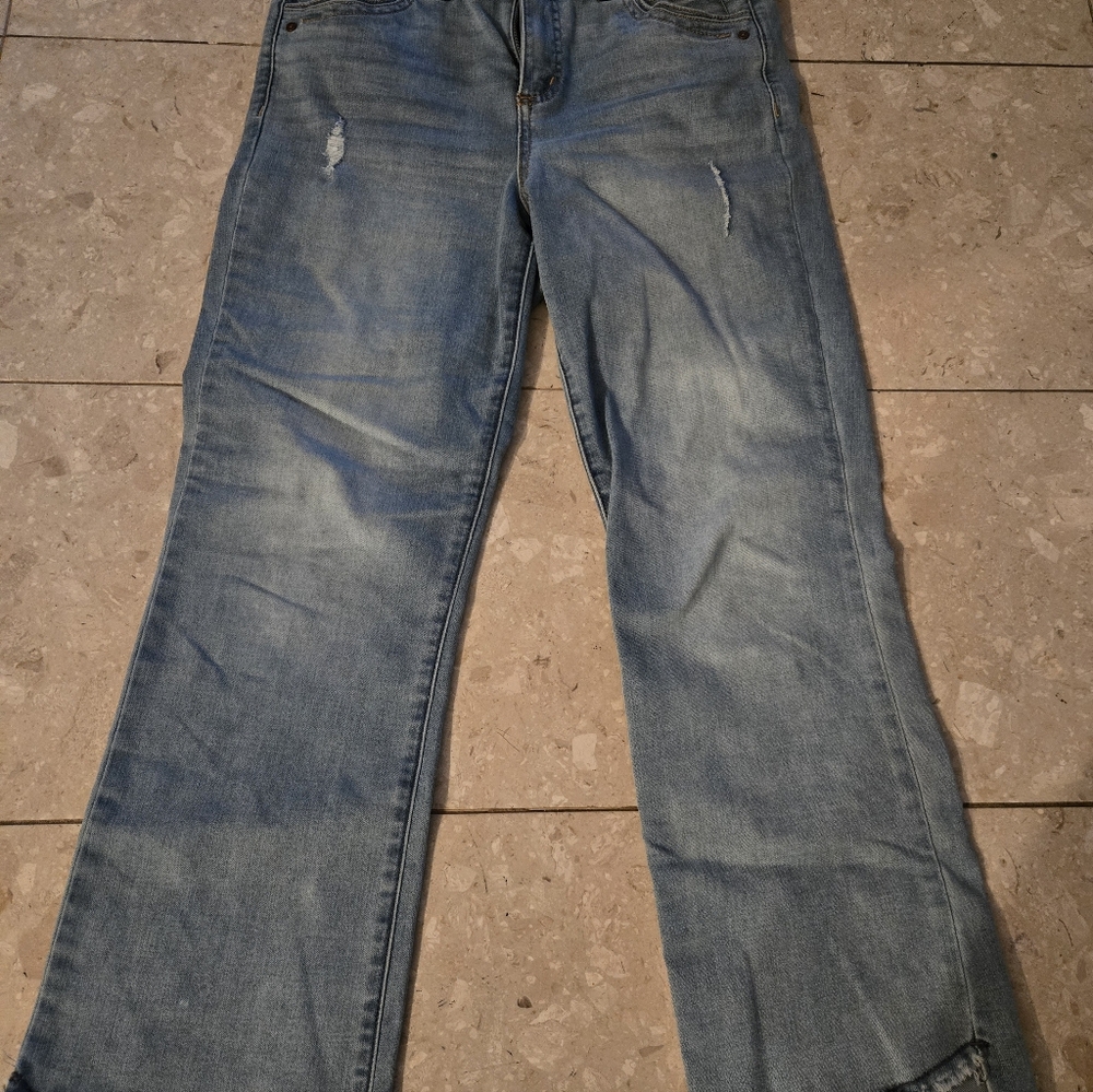 Women's Democracy Ab Technology Cropped Jeans Frayed Distressed 4
